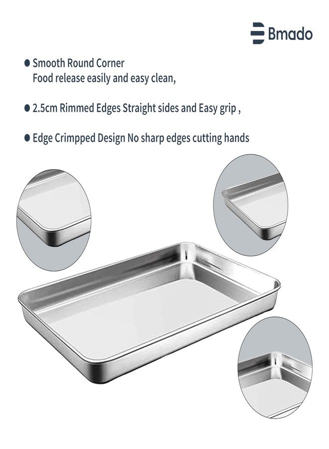 Bmado Versatile Stainless Steel Tray | Kitchen, Hotel & Restaurant Serving Tray for Cakes, Snacks & Tea | Oven Use Partially Recommended | Durable Rust-Free Design (29.5 x 22.5 x 2.5 cm - Medium, Pack of 1) - Image 4